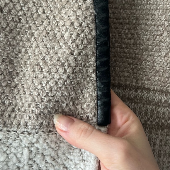 Mango long colorblock oatmeal cardigan with trim - Picture 7 of 7